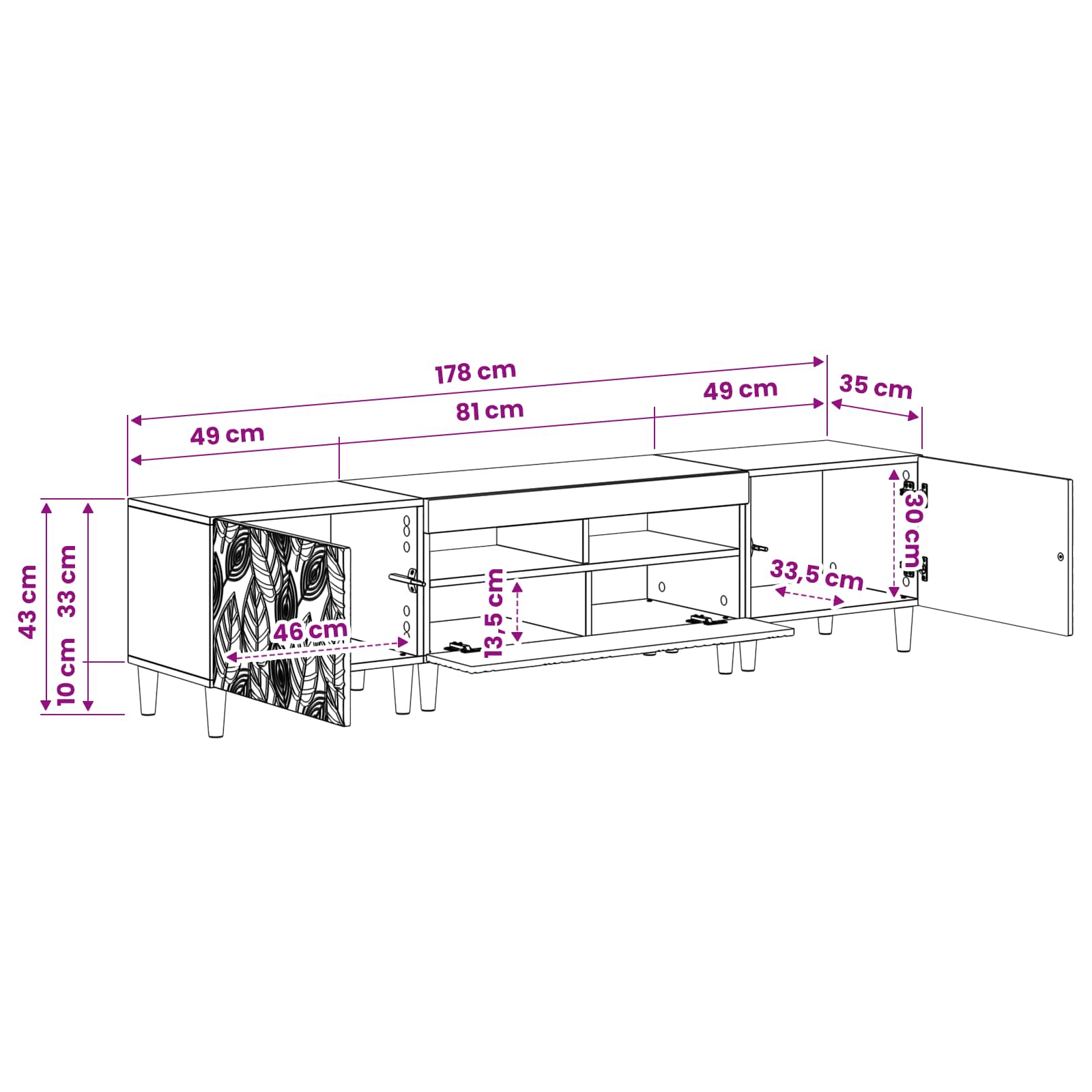 5 osan LED TV-kaappi Korkeakiiltoinen valkoinen Tekninen puu - Image 7