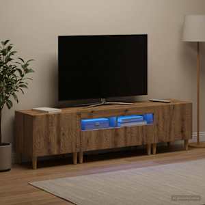 5-delna LED TV omarica Artisan hrast Inženirski les
