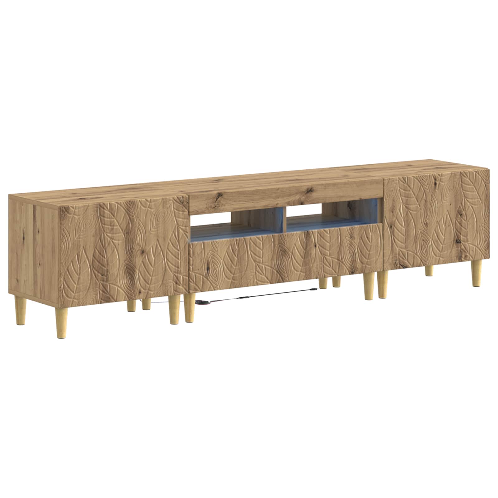 vidaXL 5-teiliges LED TV Schrank Artisan-Eiche Holzwerkstoff