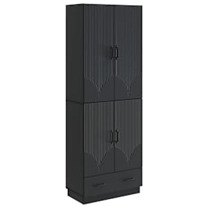 Sada skříněk 2 pcs Černá Kompozitní dřevo