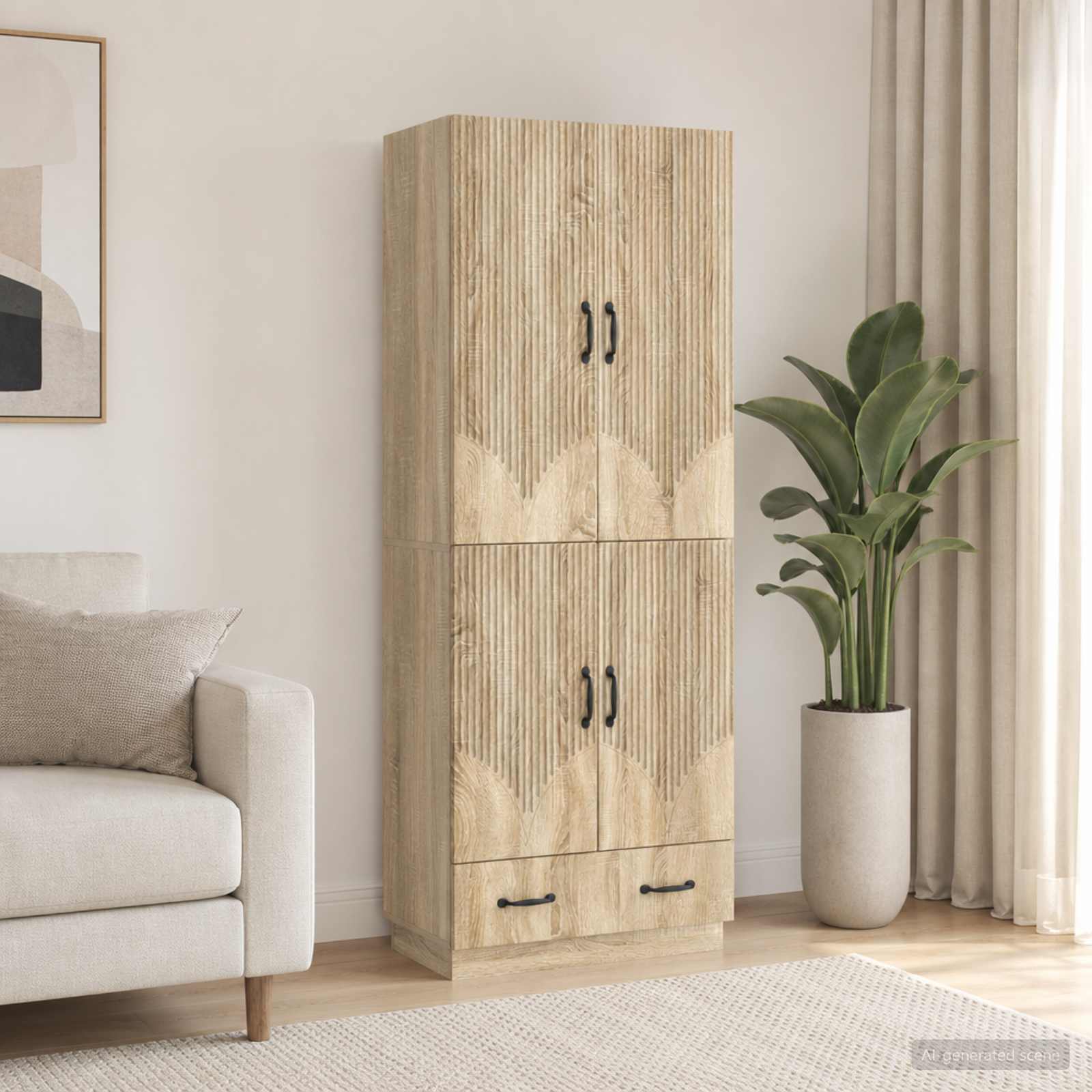 Skåpset 2 pcs Sonoma-ek Konstruerat trä