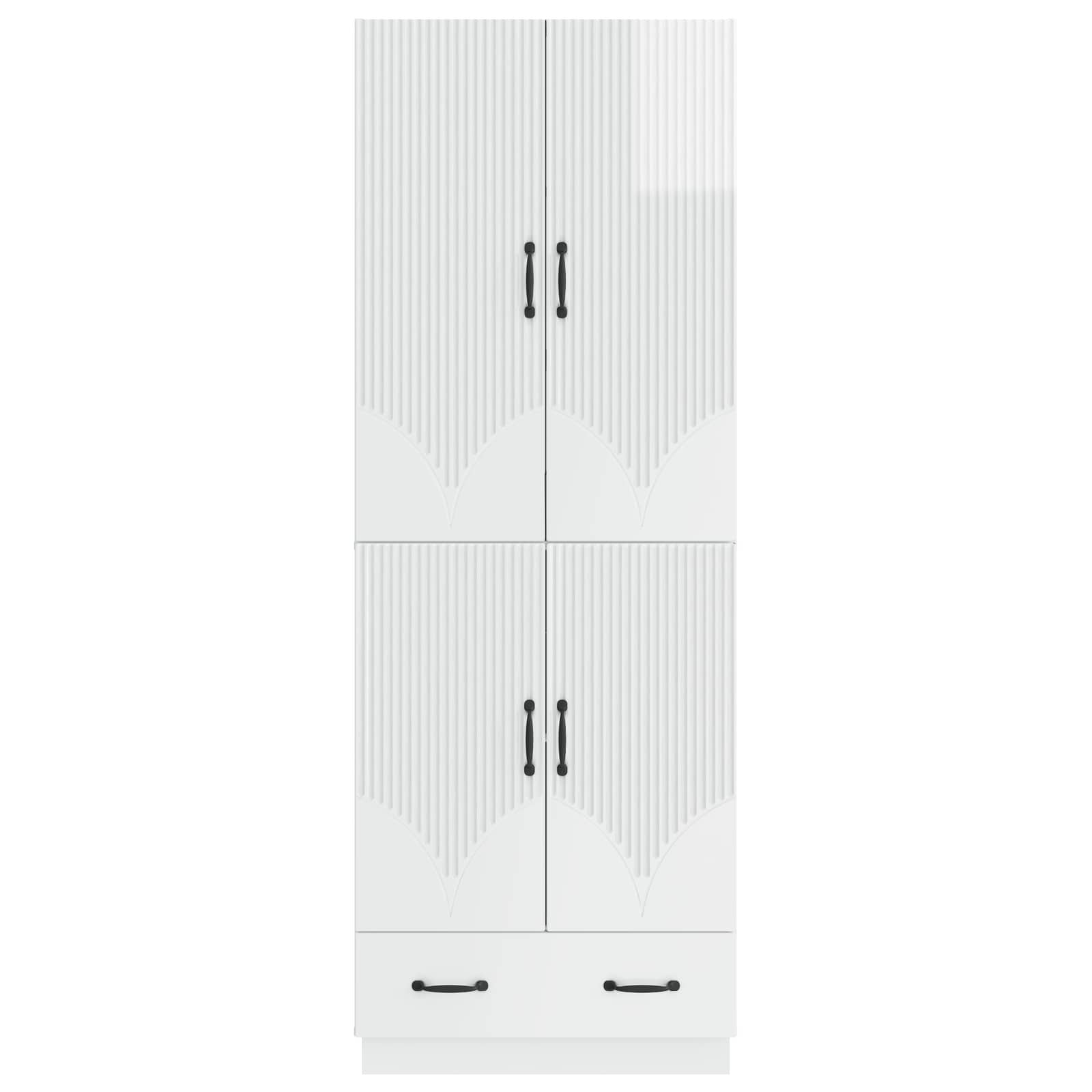 Комплект шкафове 2 pcs Бял гланц Инженерна дървесина – изображение 4