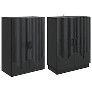Sada skříněk 2 pcs Černá Kompozitní dřevo - obrázek 3