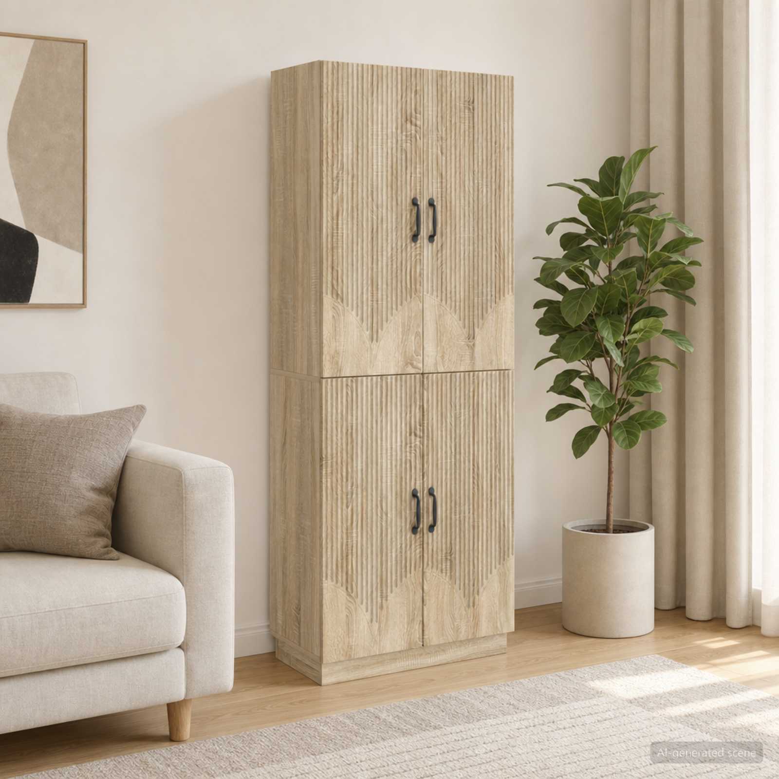 Skåpset 2 pcs Sonoma-ek Konstruerat trä
