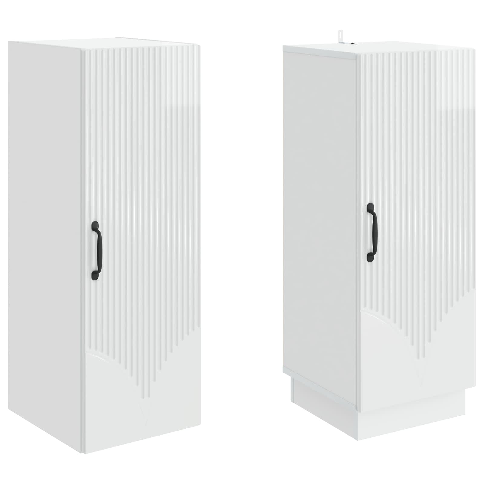 Комплект шкафове 2 pcs Бял гланц Инженерна дървесина – изображение 3
