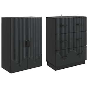 Sada skříněk 2 pcs Černá 66 x 34,5 x 87 cm Kompozitní dřevo - obrázek 3