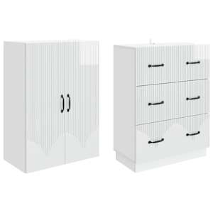 Sada skříněk 2 pcs Bílá s vysokým leskem 66 x 34,5 x 87 cm - obrázek 3