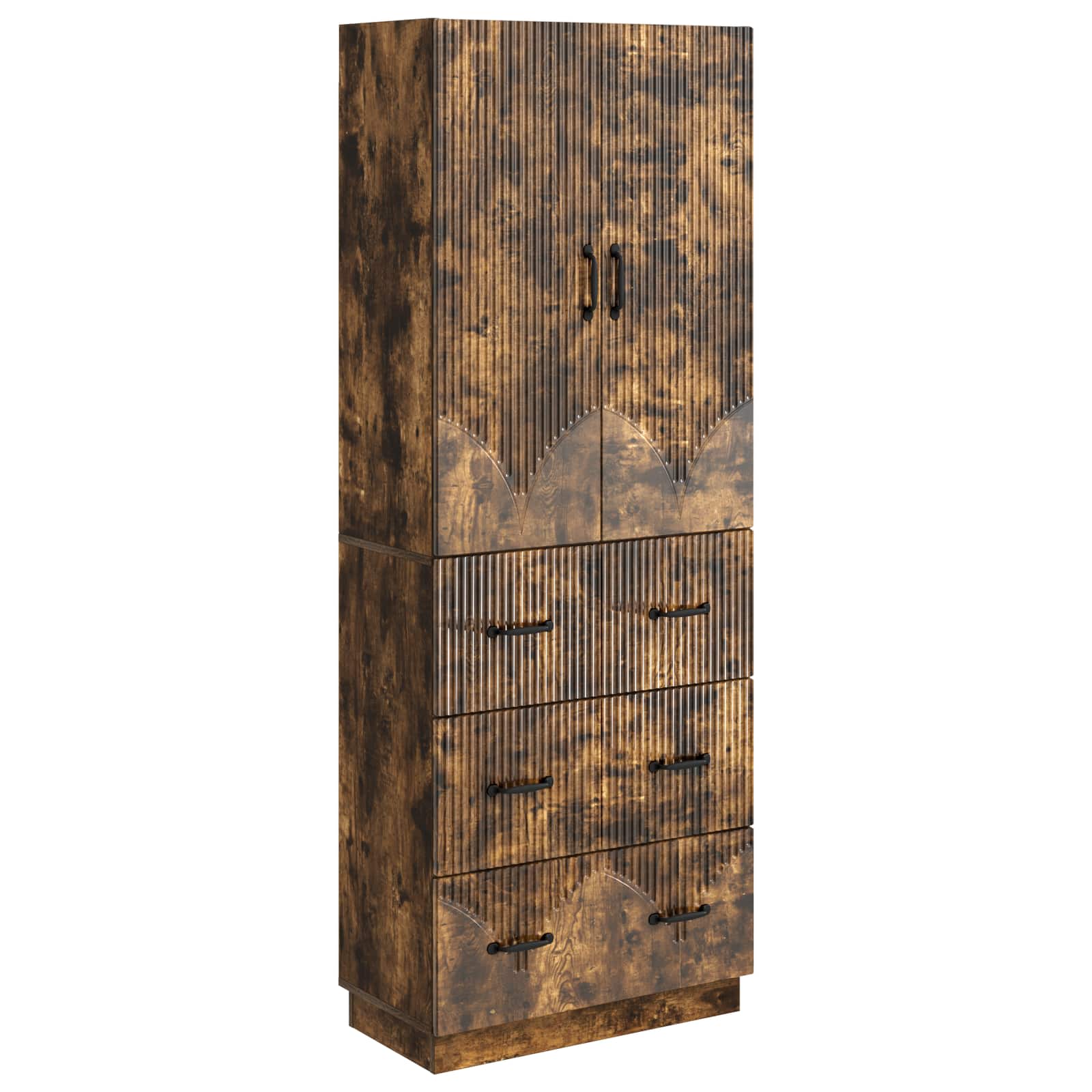 Kaappisarja 2 pcs Savutammi 66 x 34,5 x 87 cm Tekninen puu