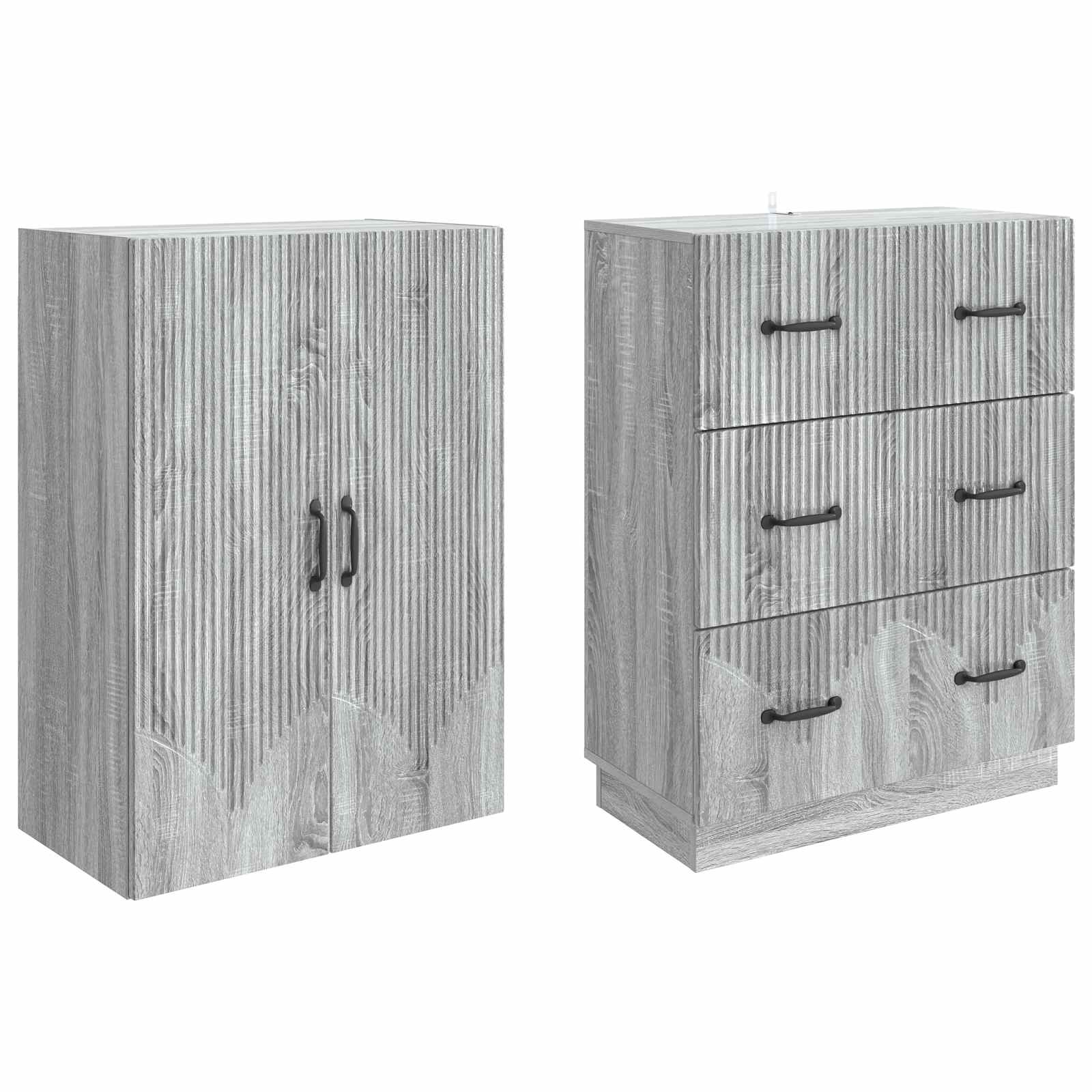 Kaappisarja 2 pcs Harmaa Sonoma 66 x 34,5 x 87 cm Tekninen puu - Image 3