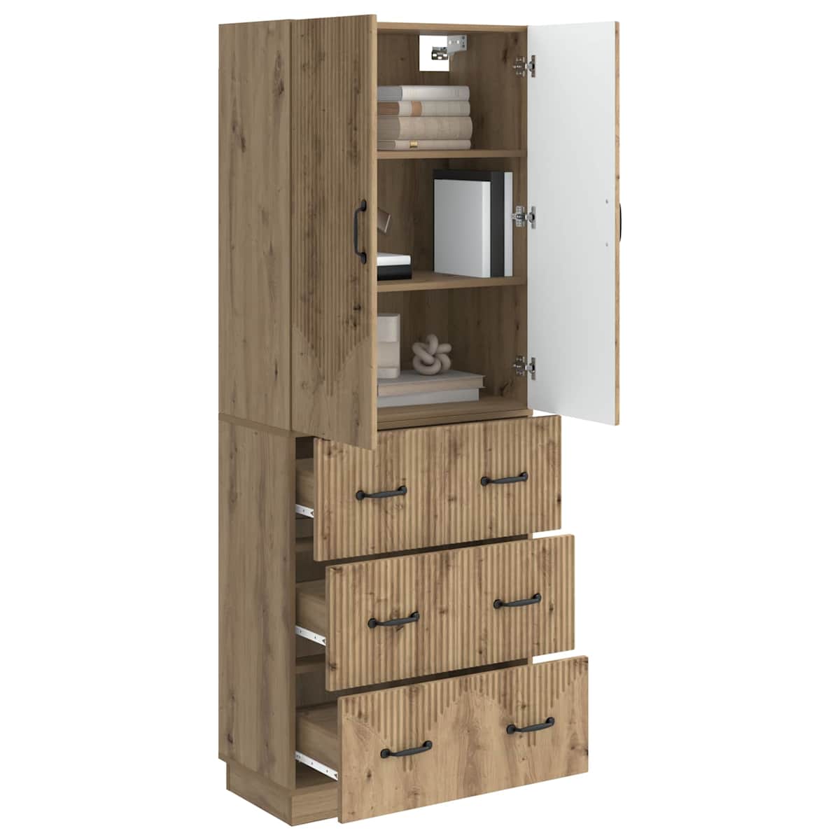 Skab Sæt 2 stk. 66 x 34,5 x 87 cm Konstrueret træ - Billede 3