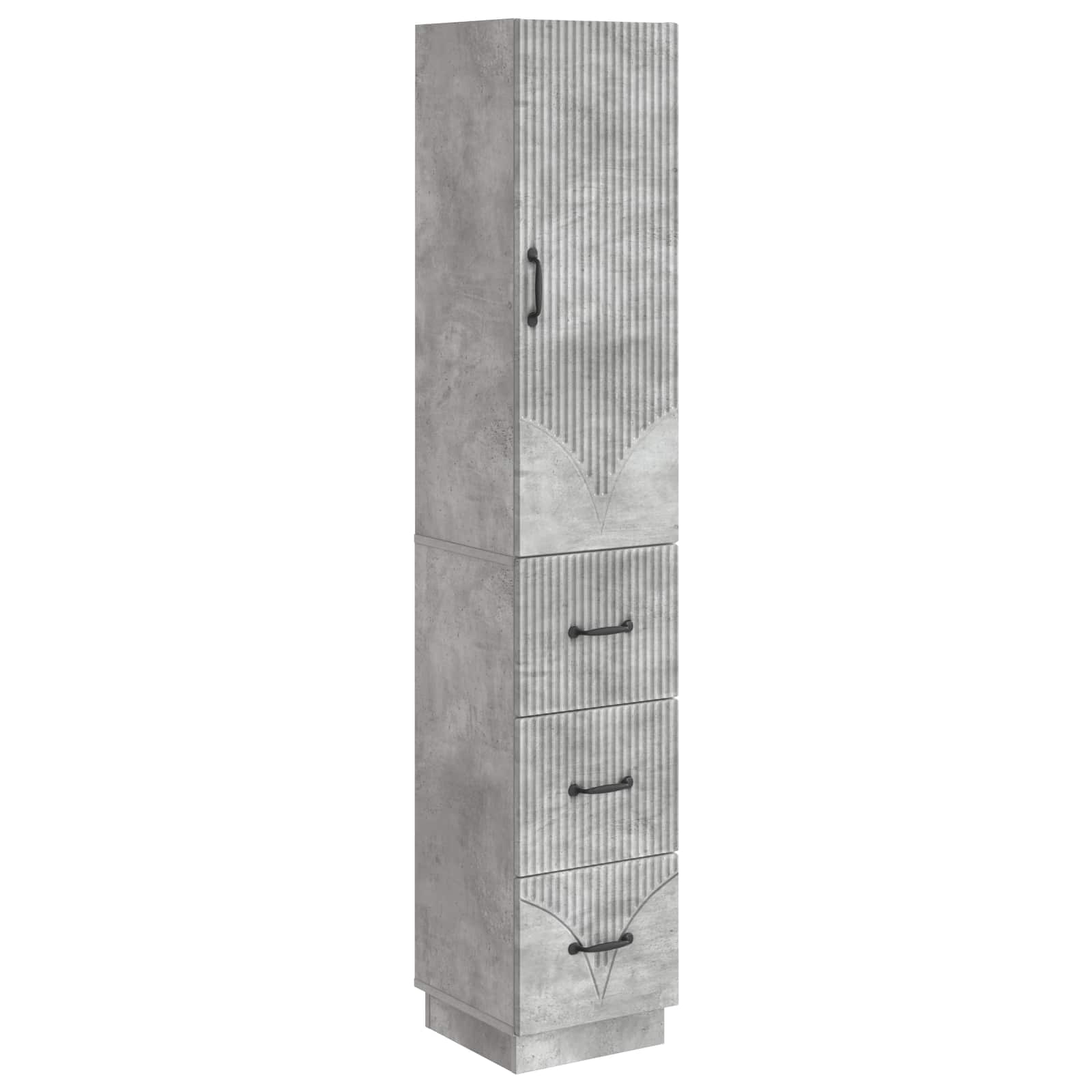 Kaappisarja 2 pcs Betoninharmaa 33 x 34,5 x 87 cm Tekninen puu