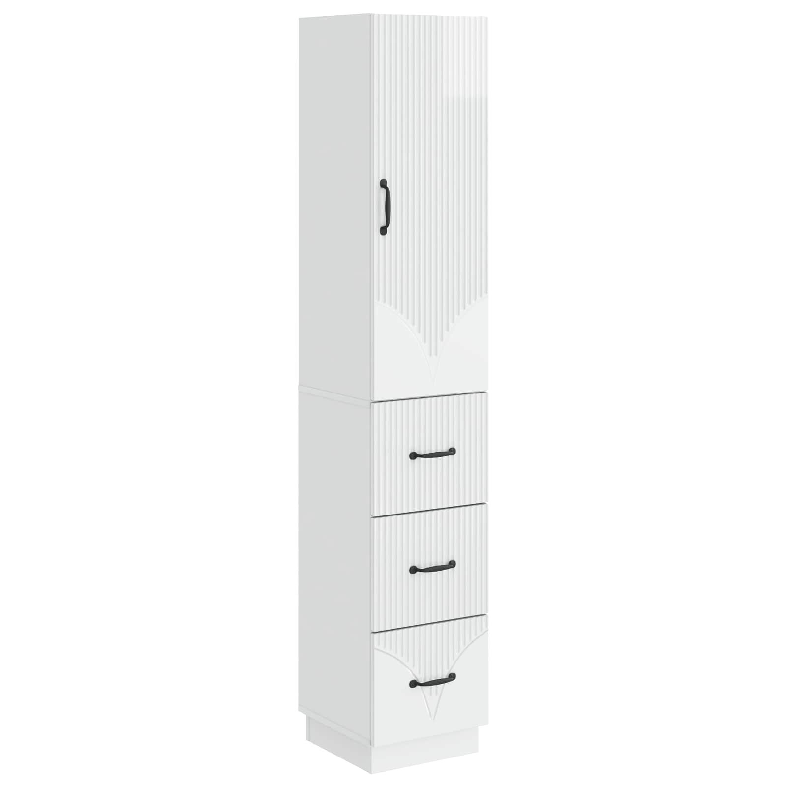 Σέτ Ντουλαπιών 2 pcs Γυαλιστερό Λευκό 33 x 34,5 x 87 εκ.