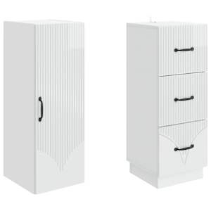 Sada skříněk 2 pcs Bílá s vysokým leskem 33 x 34,5 x 87 cm - obrázek 3
