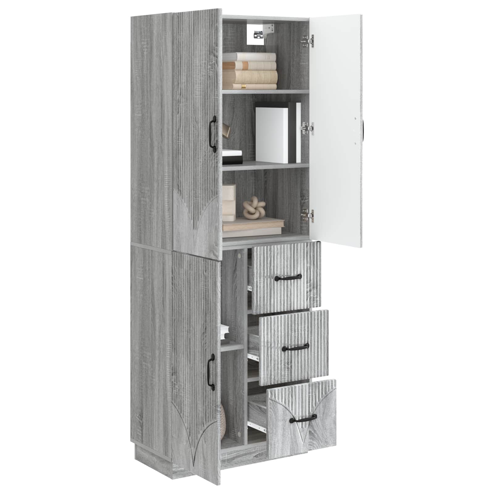 Комплект шкафове 2 pcs Сив Сонома Инженерна дървесина – изображение 2