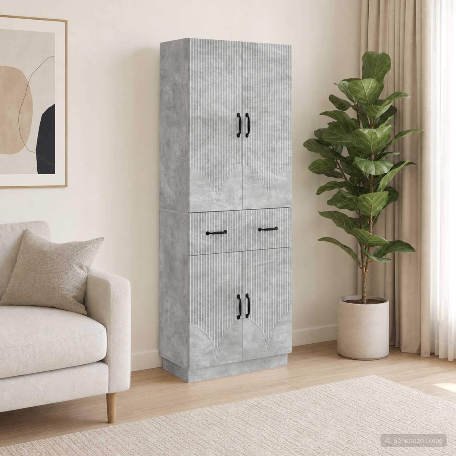 Kapi Komplekt 2 pcs Betoonhall Tehispuit