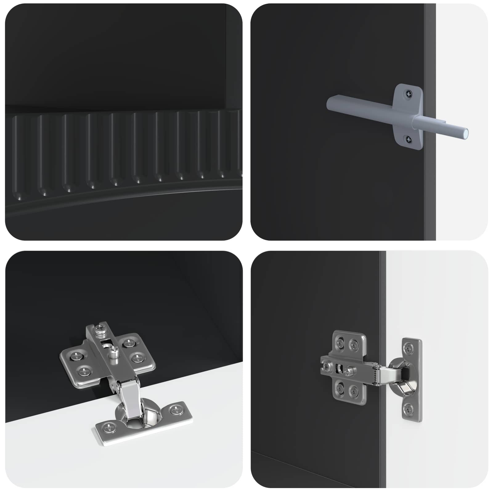 5 osan LED TV-kaappi Musta Tekninen puu - Image 5