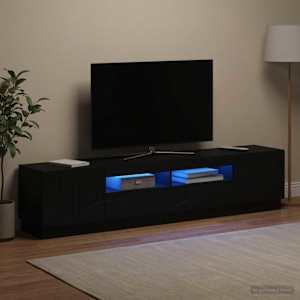 5-delna LED TV omarica Črna Inženirski les
