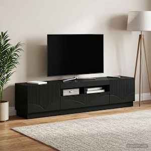 5-delna LED TV omarica Črna Inženirski les