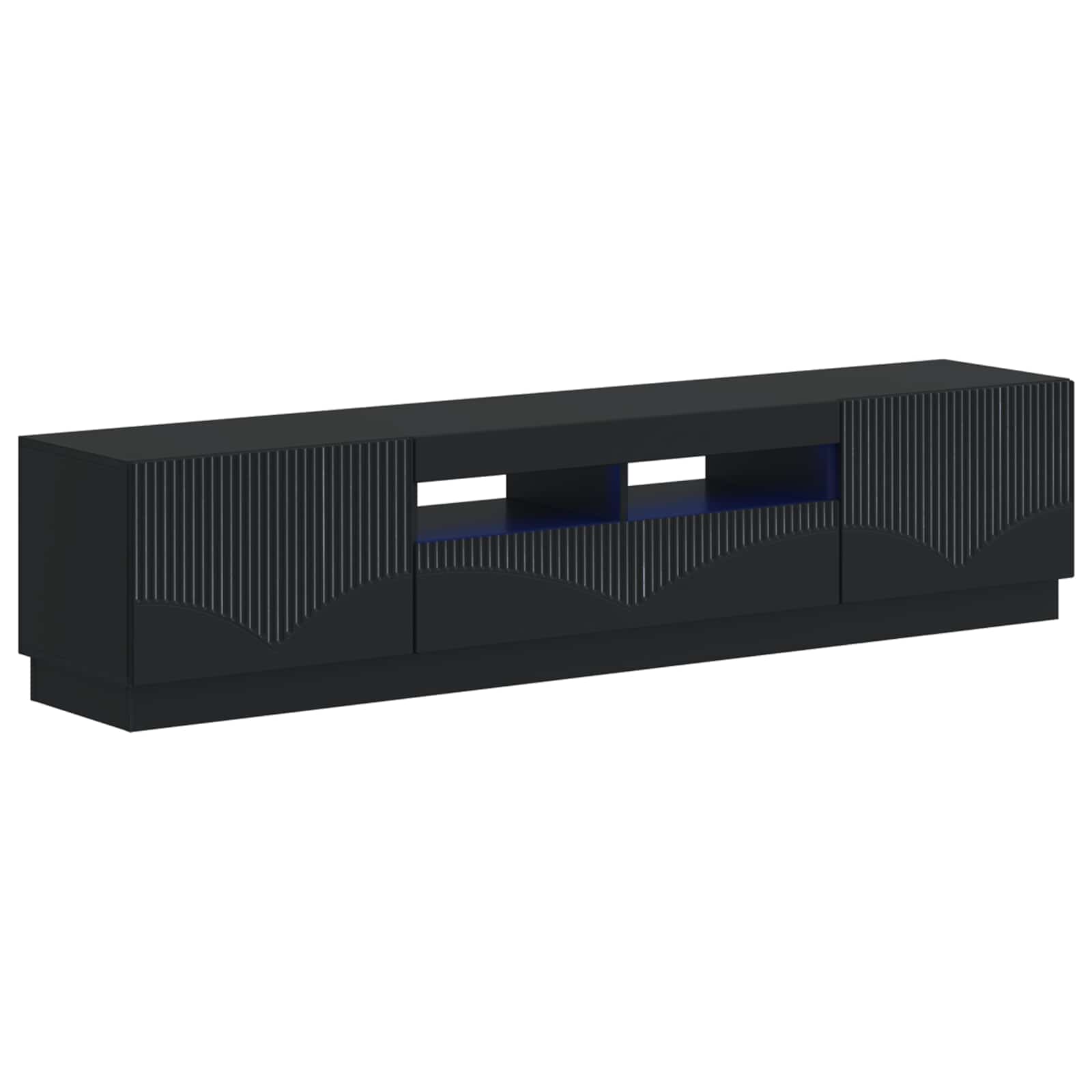 5 osan LED TV-kaappi Musta Tekninen puu