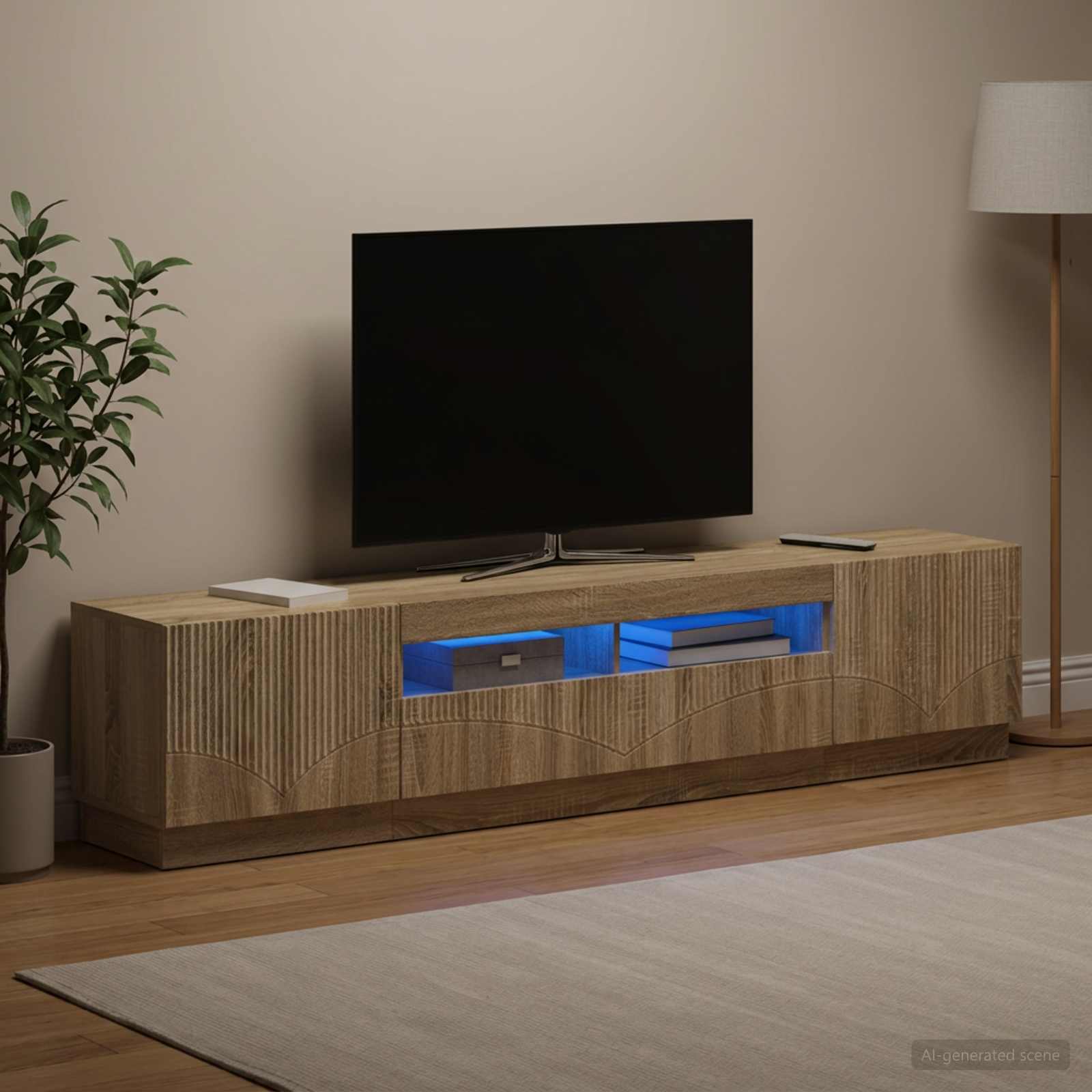 5-delna LED TV omarica Sonoma hrast Inženirski les