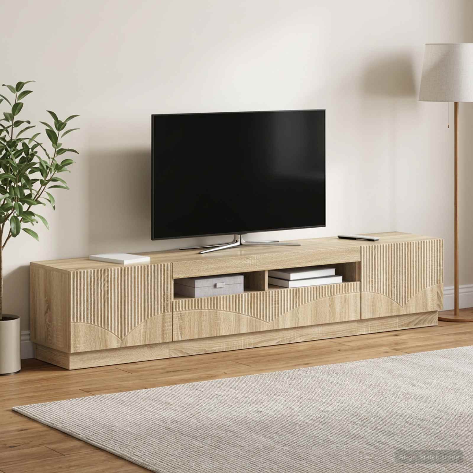 5-delna LED TV omarica Sonoma hrast Inženirski les - slika 3