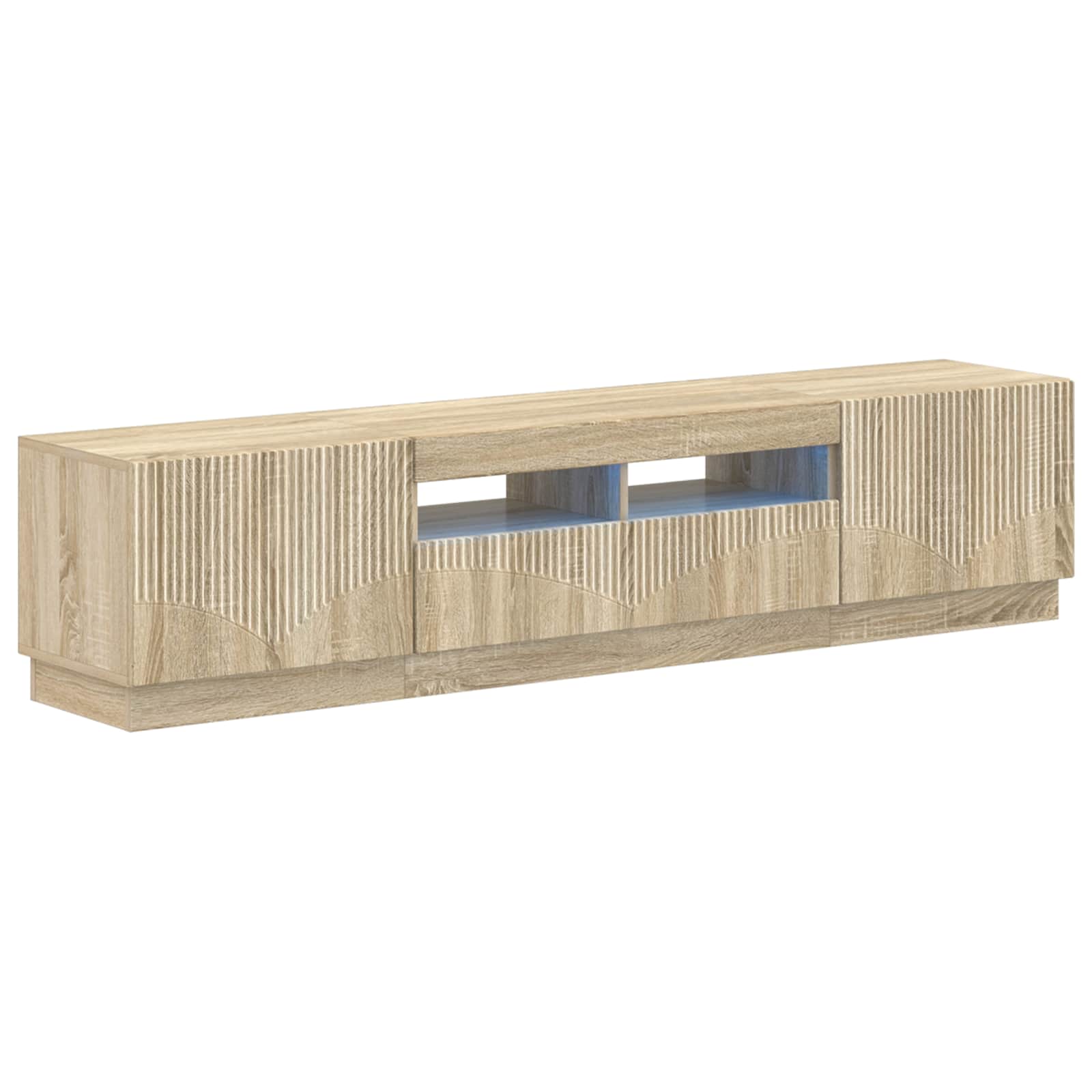 5 osan LED TV-kaappi Sonoma-tammi Tekninen puu