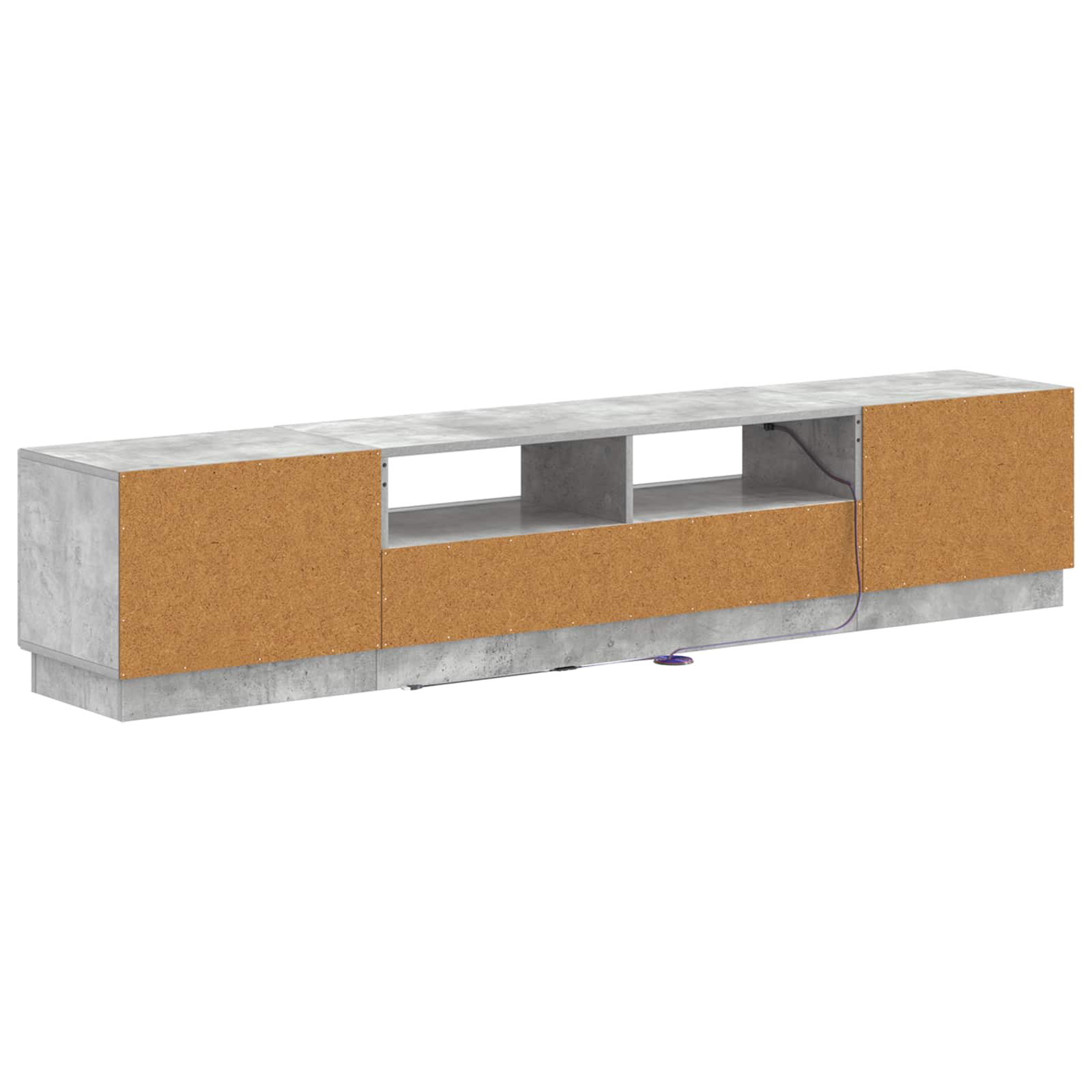 5 osan LED TV-kaappi Betoninharmaa Tekninen puu - Image 4