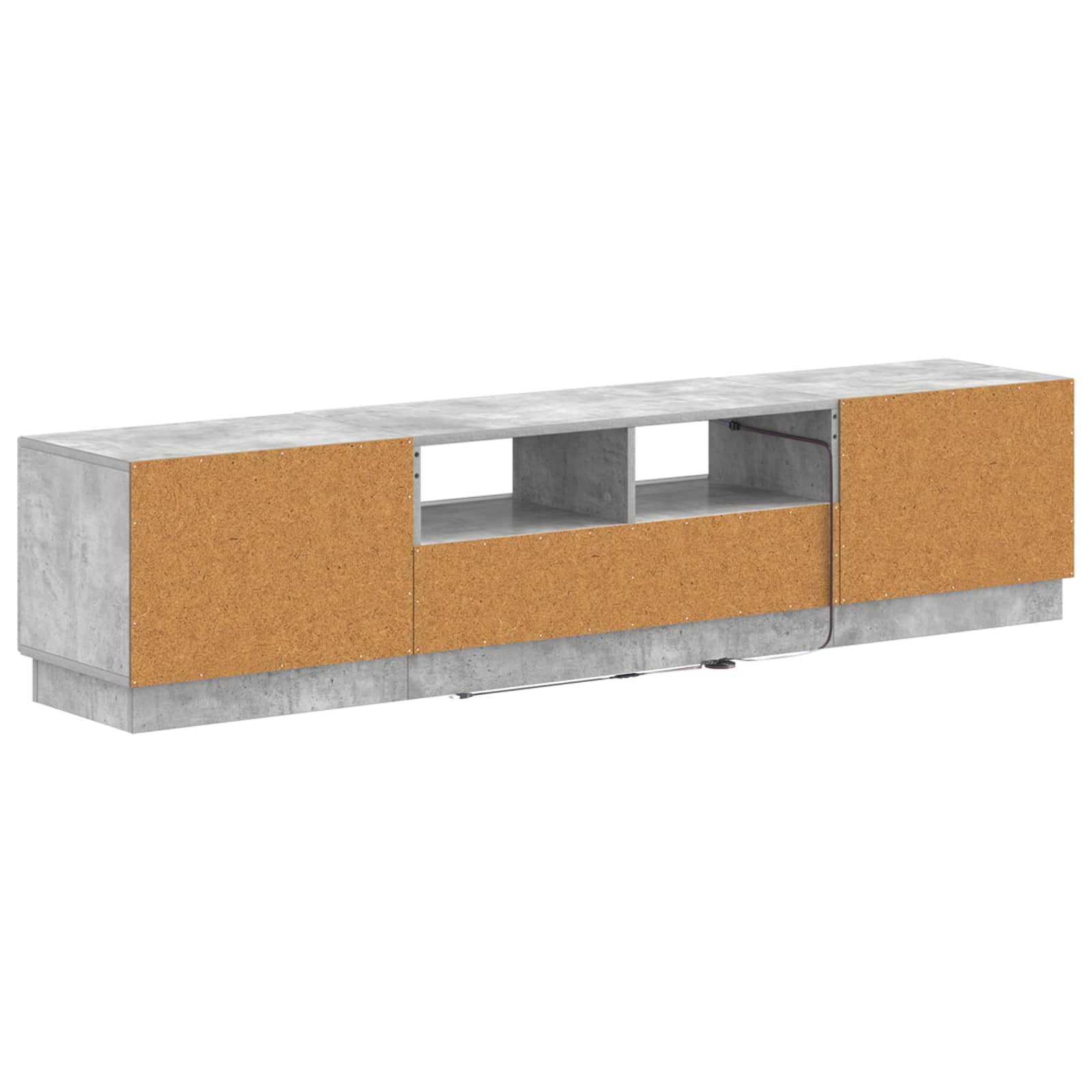 5 osan LED TV-kaappi Betoninharmaa Tekninen puu - Image 4