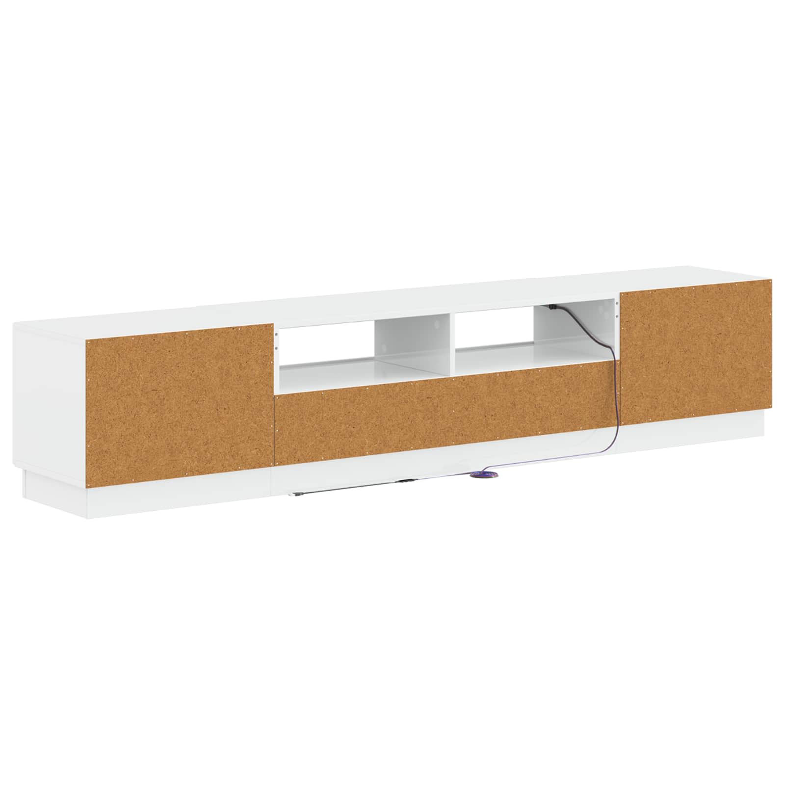 5 osan LED TV-kaappi Korkeakiiltoinen valkoinen Tekninen puu - Image 4