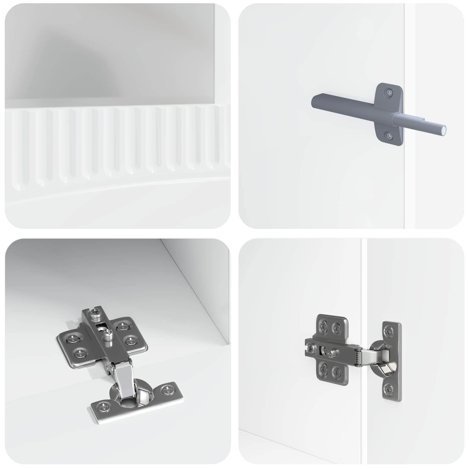 5 osan LED TV-kaappi Korkeakiiltoinen valkoinen Tekninen puu - Image 5