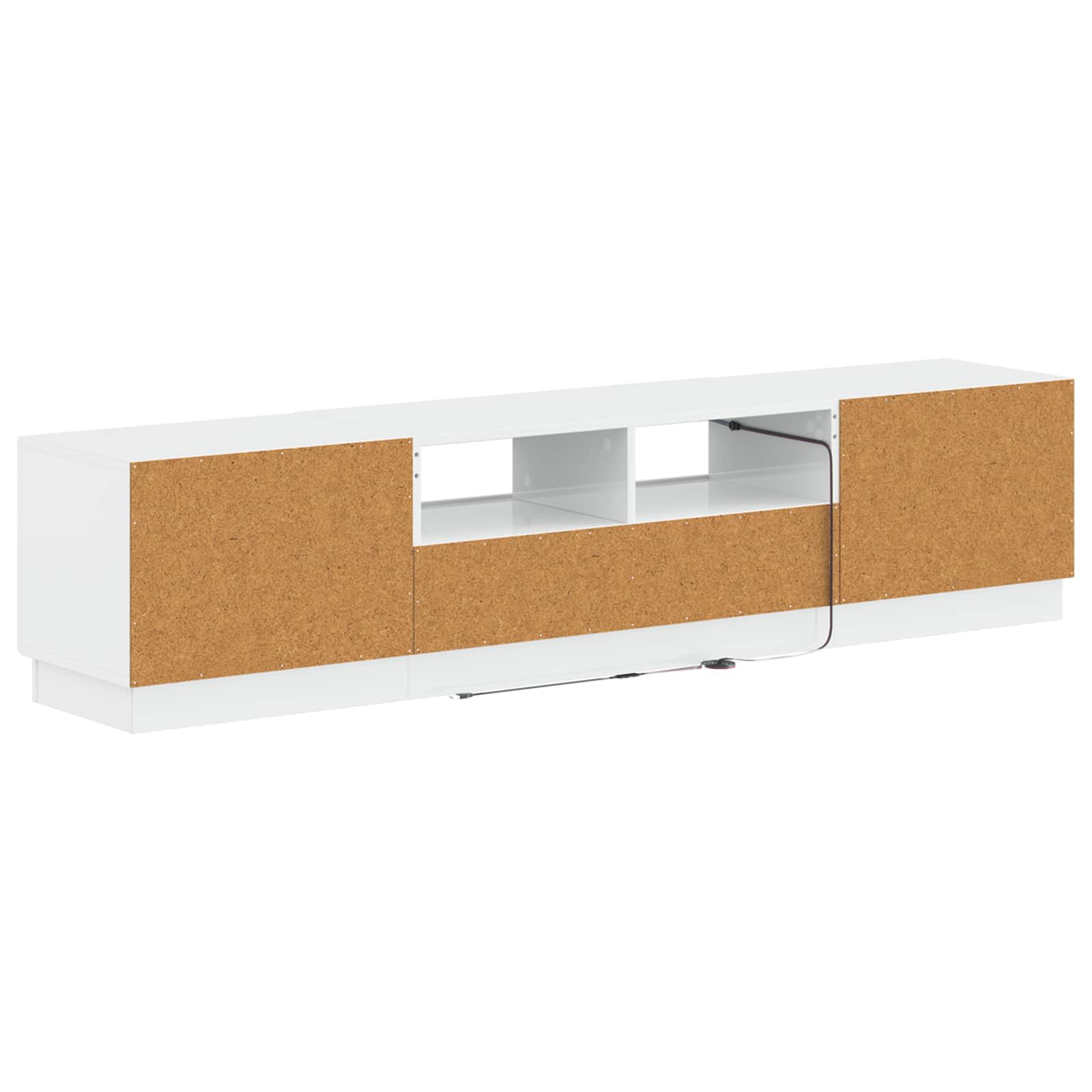 5 osan LED TV-kaappi Korkeakiiltoinen valkoinen Tekninen puu - Image 4