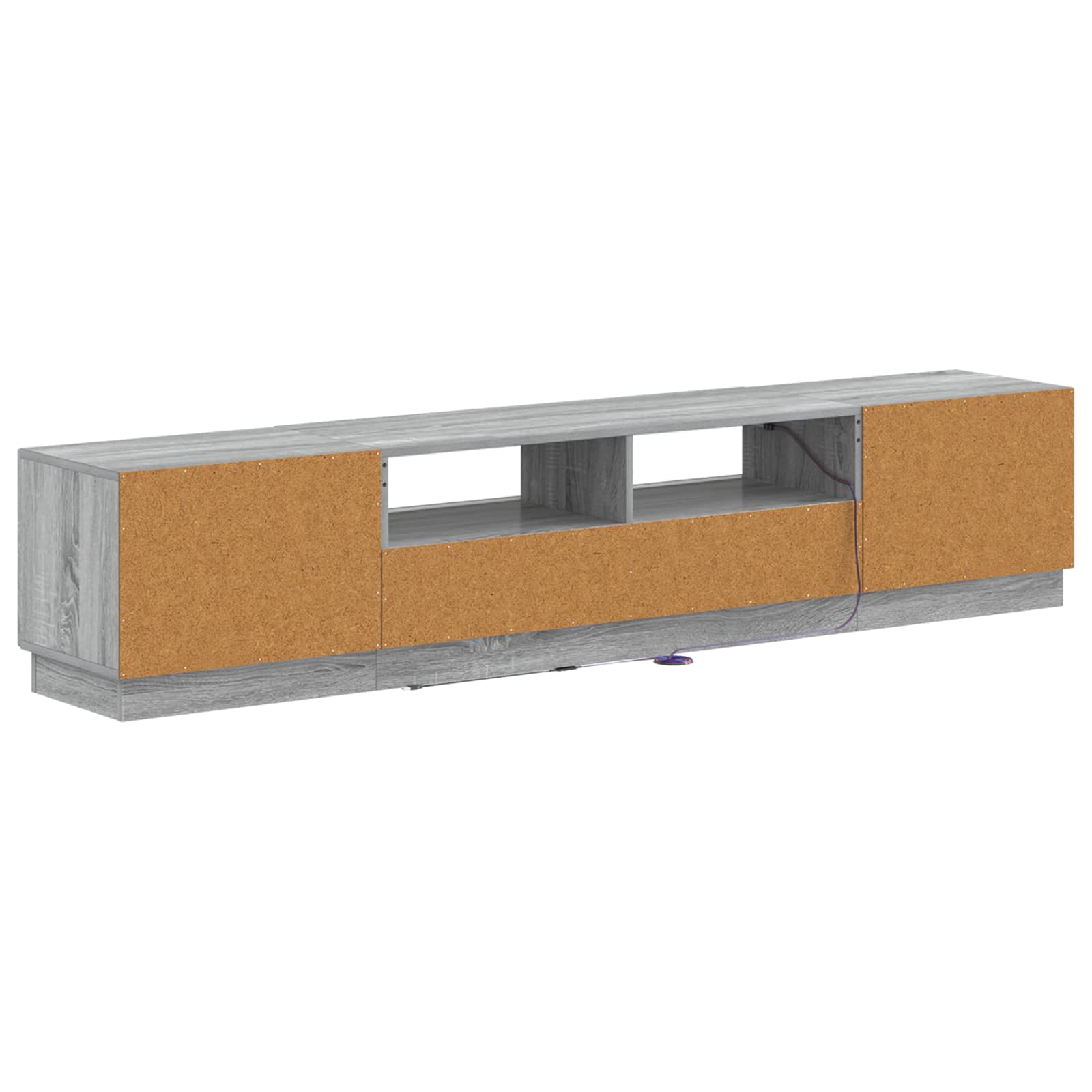 3-osainen LED-TV-kaappi HOORN 3 kpl Harmaa Sonoma Tekninen puu - Image 6
