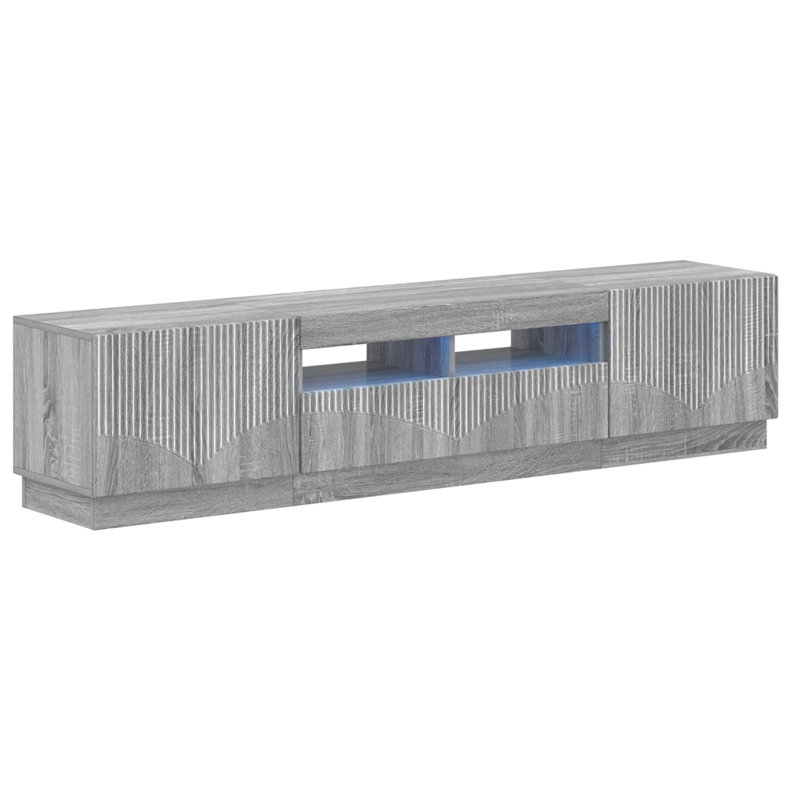 3-osainen LED-TV-kaappi HOORN 3 kpl Harmaa Sonoma Tekninen puu - Image 2