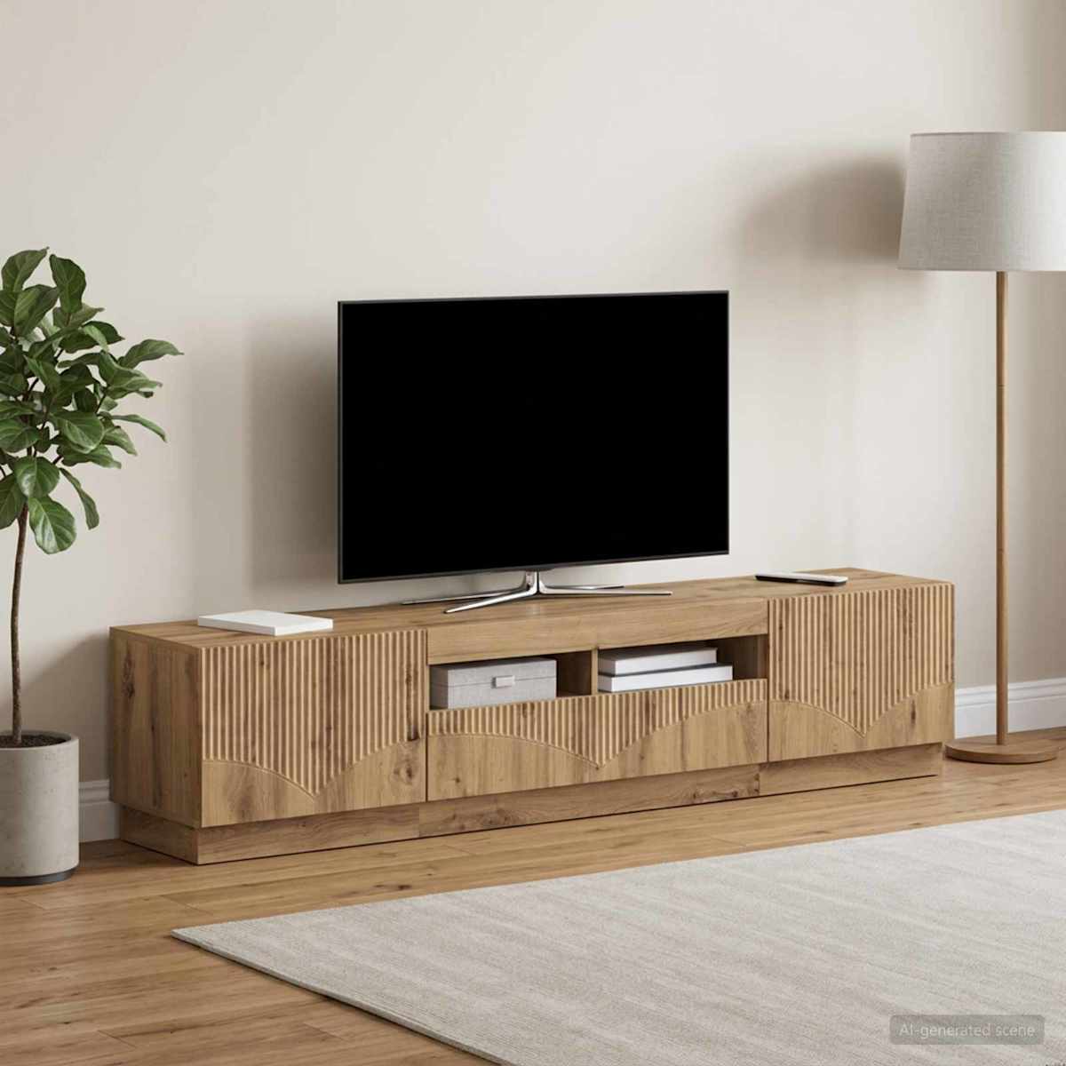 LED TV-skab HOORN 3 stk. Konstrueret træ - Billede 3