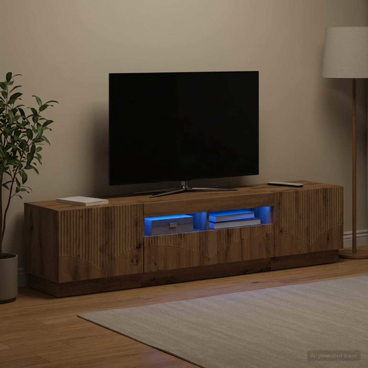 LED TV-skab HOORN 3 stk. Konstrueret træ