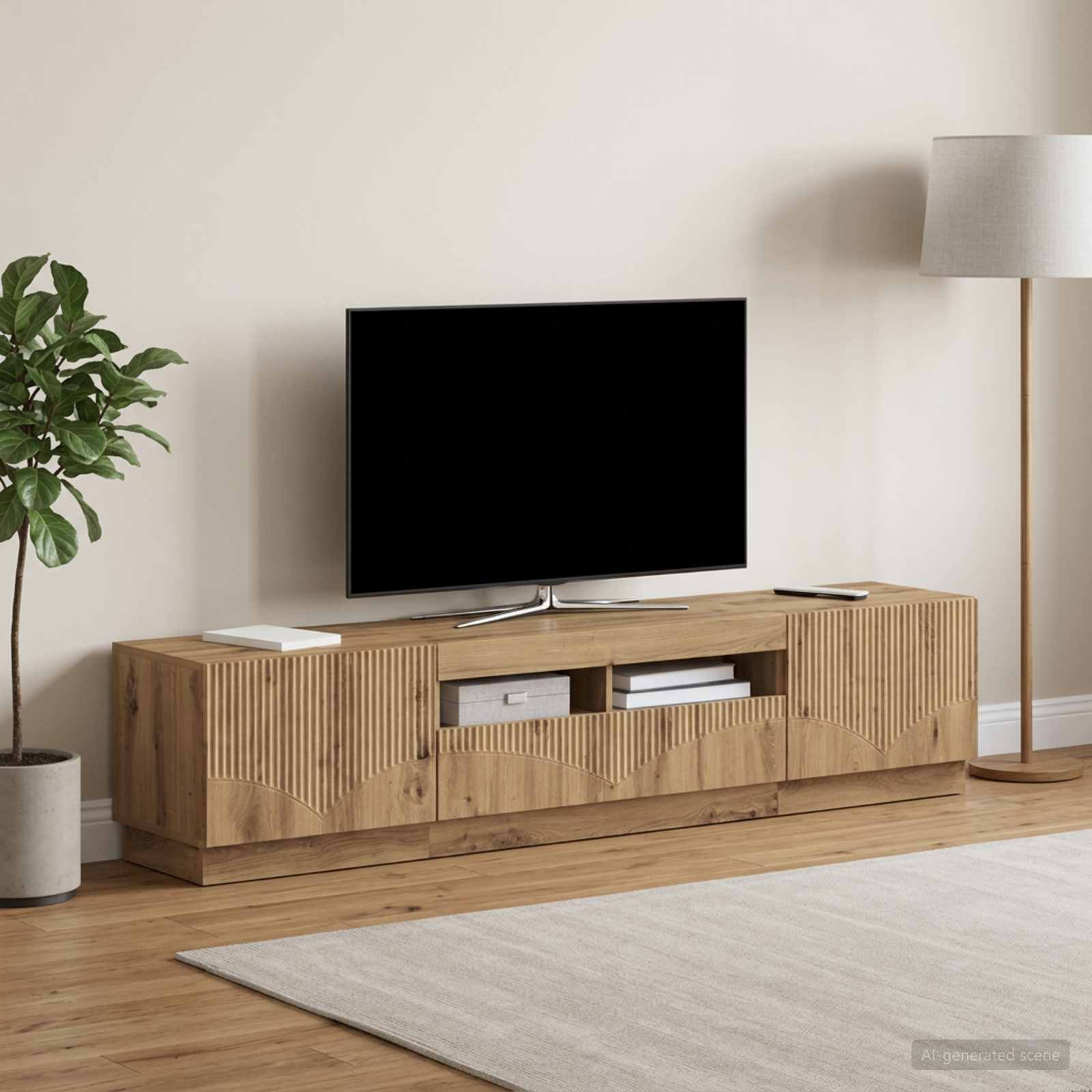5-delna LED TV omarica Artisan hrast Inženirski les - slika 3