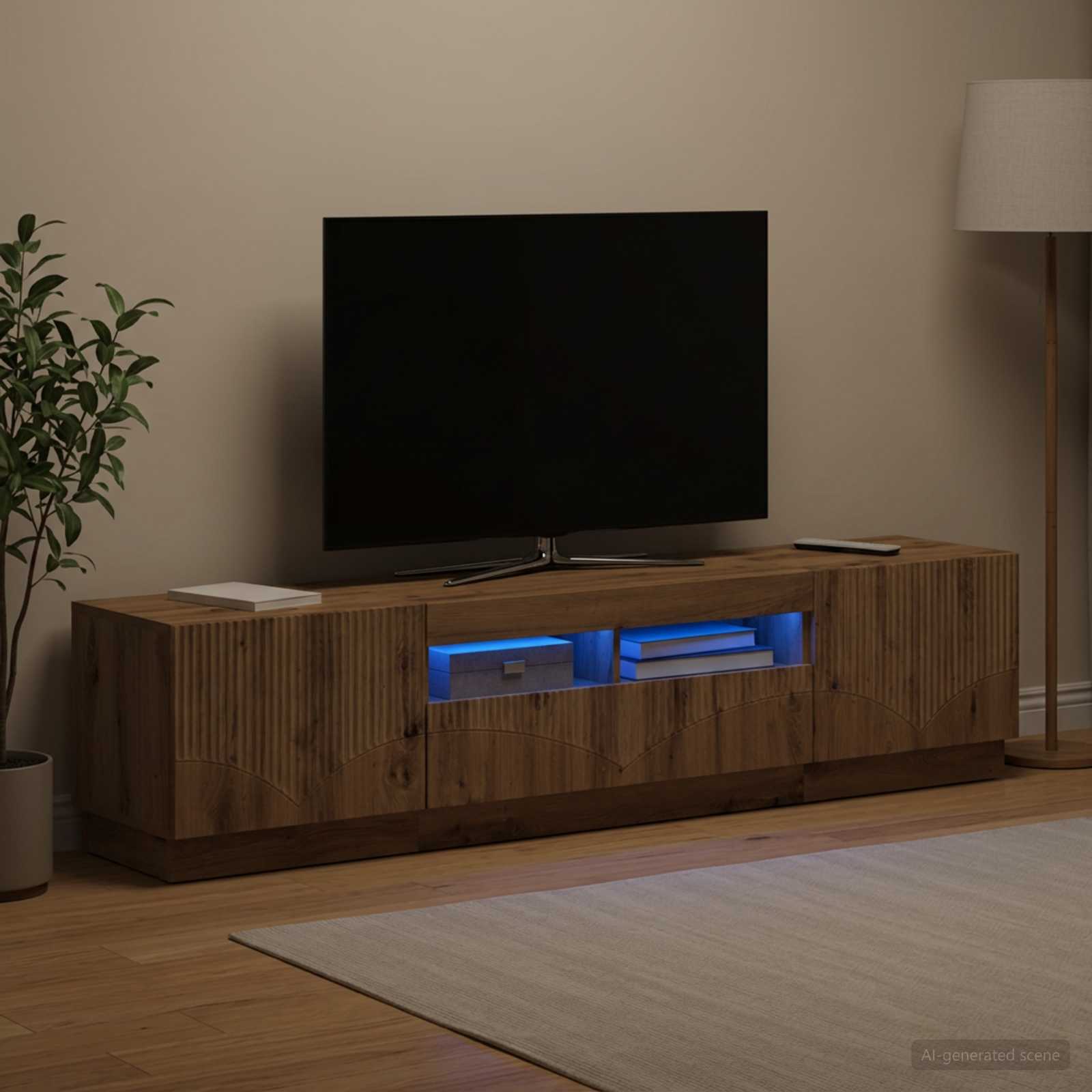 5-osaline LED TV kapp Artisan tamm Tehispuit