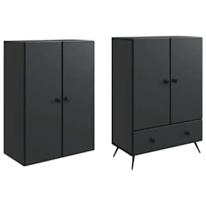 Sada skříněk 2 pcs Černá Kompozitní dřevo - obrázek 3