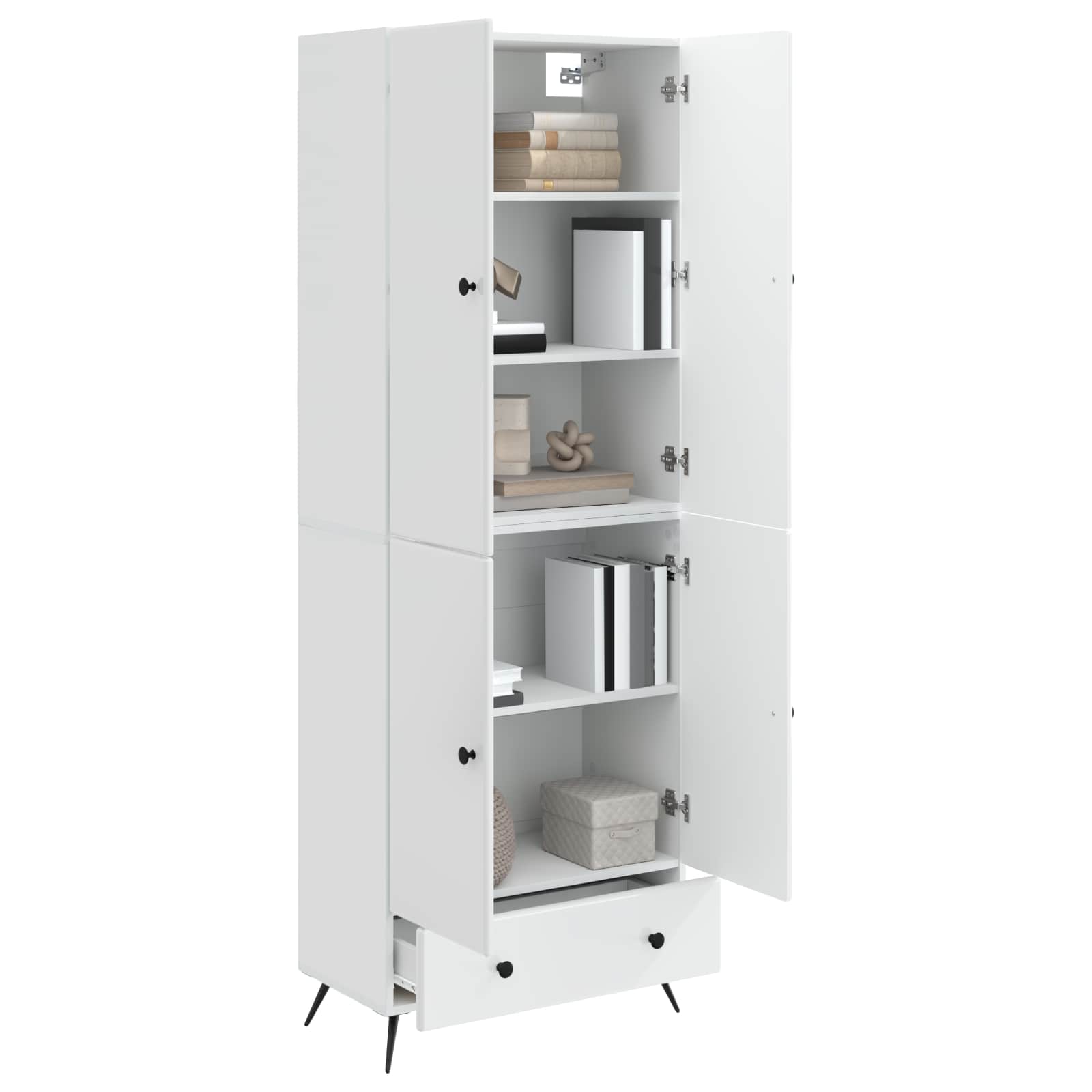 Комплект шкафове 2 pcs Бял гланц Инженерна дървесина – изображение 2