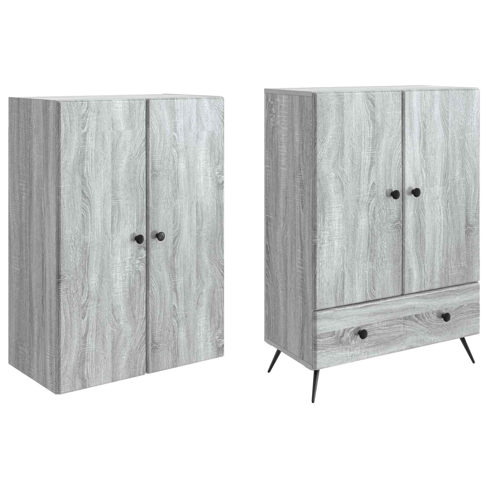 Комплект шкафове 2 pcs Сив Сонома Инженерна дървесина – изображение 3