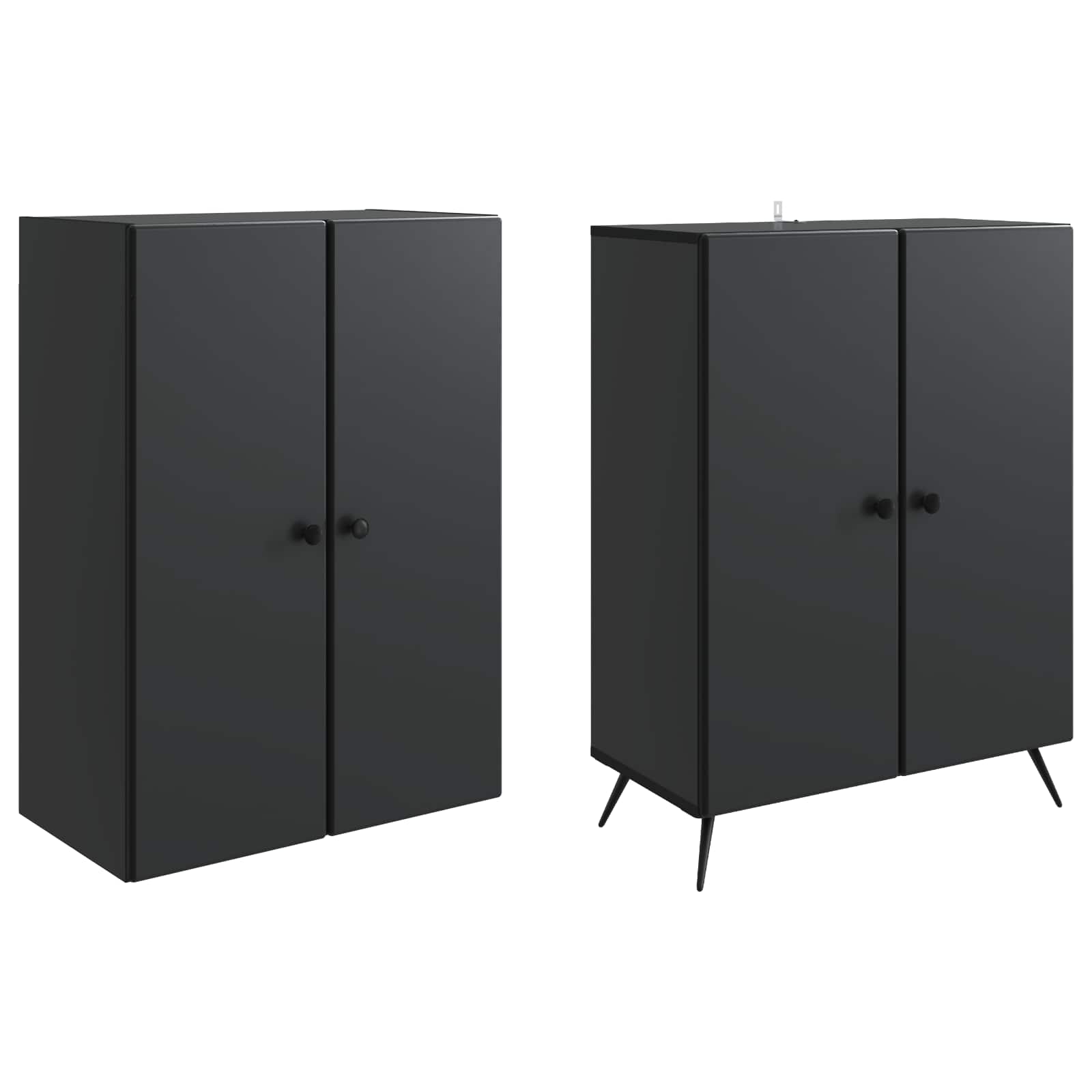 Комплект шкафове 2 pcs Черно Инженерна дървесина – изображение 3