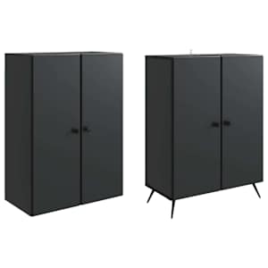 Sada skříněk 2 pcs Černá Kompozitní dřevo - obrázek 3