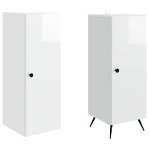Sada skříněk 2 pcs Bílá s vysokým leskem Kompozitní dřevo - obrázek 3