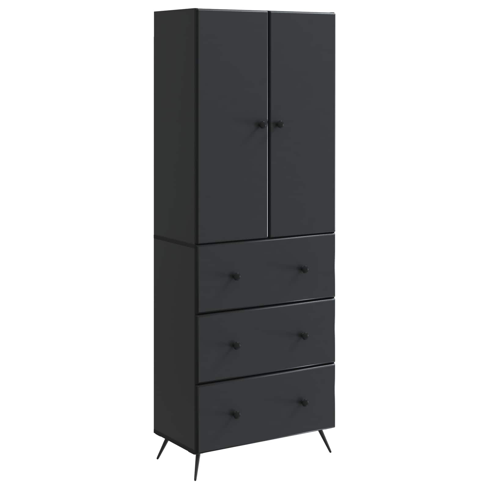 Σέτ Ντουλαπιών 2 pcs Μαύρο 66 x 34,5 x 90 εκ Επεξεργασμένο Ξύλο