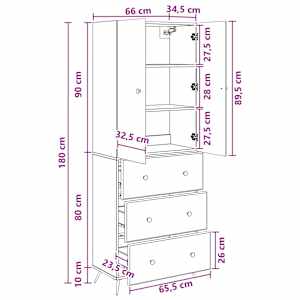 Sada skříněk 2 pcs Betonově šedá 66 x 34,5 x 90 cm - obrázek 8