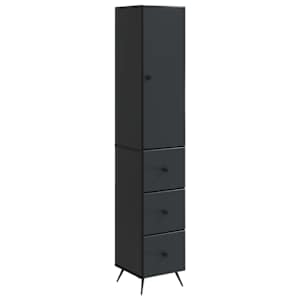 Sada skříněk 2 pcs Černá 34,5 x 34,5 x 90 cm Kompozitní dřevo - obrázek 1