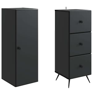 Sada skříněk 2 pcs Černá 34,5 x 34,5 x 90 cm Kompozitní dřevo - obrázek 3