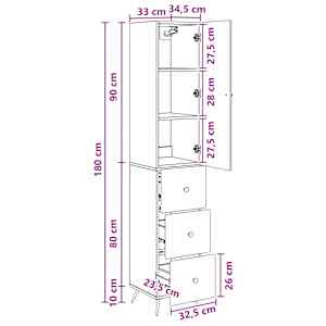 Sada skříněk 2 pcs Betonově šedá 34,5 x 34,5 x 90 cm - obrázek 8