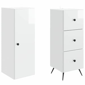 Sada skříněk 2 pcs Bílá s vysokým leskem 34,5 x 34,5 x 90 cm - obrázek 3