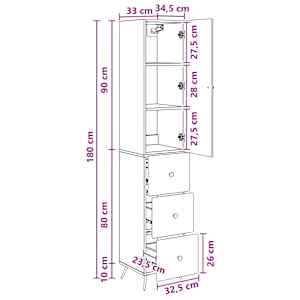 Sada skříněk 2 pcs Bílá s vysokým leskem 34,5 x 34,5 x 90 cm - obrázek 8